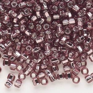 Seed bead, Dyna-Mites™, glass, silver-lined translucent lilac, #6 round with square hole. Sold per 1/2 kilogram pkg.