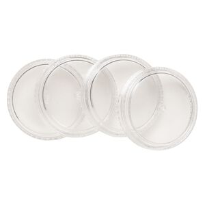 Organizer cap, Space Saver, plastic, clear, 2-inch round. Sold per pkg of 4.