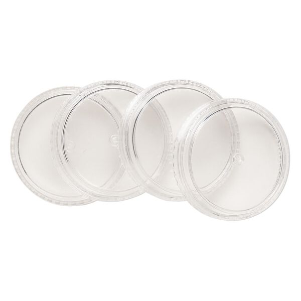 Organizer cap, Space Saver, plastic, clear, 2-inch round. Sold per pkg of 4. image number 0