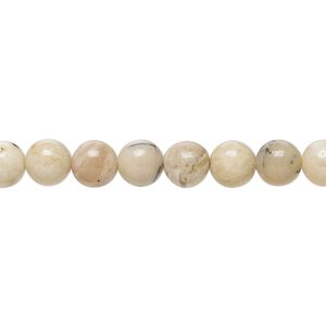 Dendritic opal 1pkg1, hand-cut round bead natural 15.5-16 inch 6mm