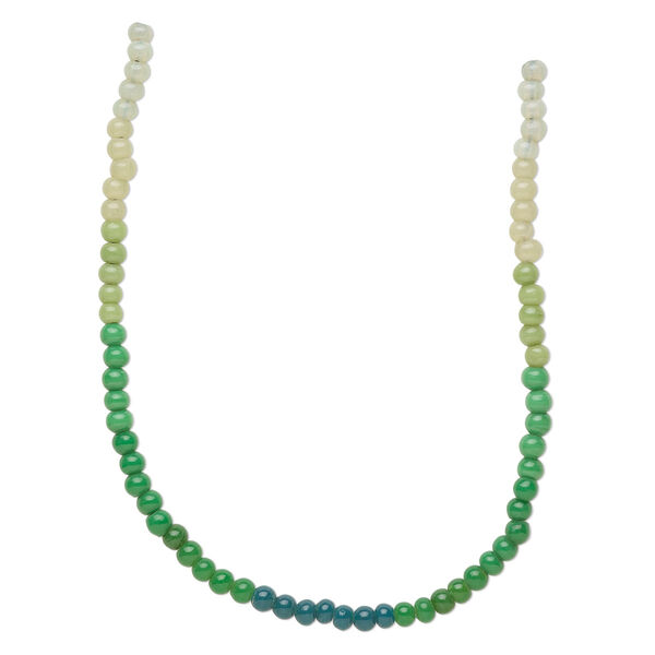 Bead, glass, transparent to opaque shaded green to teal green, 6mm round. Sold per pkg of four 14-inch strands, approximately 230 beads. image number 0