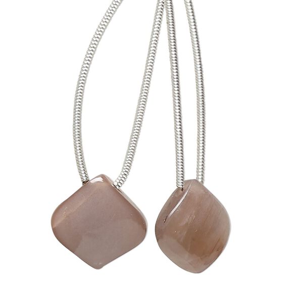 Coffee moonstone 1pkg2, hand-cut top-drilled puffed teardrop bead natural 14x14mm image number 0