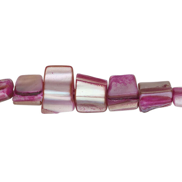 Mother-of-pearl shell 1pkg1, triangle tube bead 15 inch elderberry 6x5mm-11x8mm image number 0