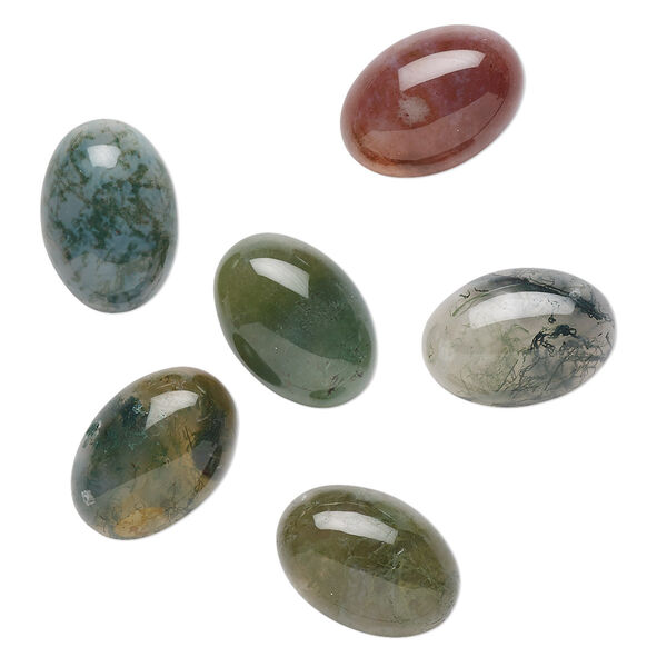Cabochon, fancy jasper (natural), 14x10mm calibrated oval, B grade, Mohs hardness 6-1/2 to 7. Sold per pkg of 6. image number 0