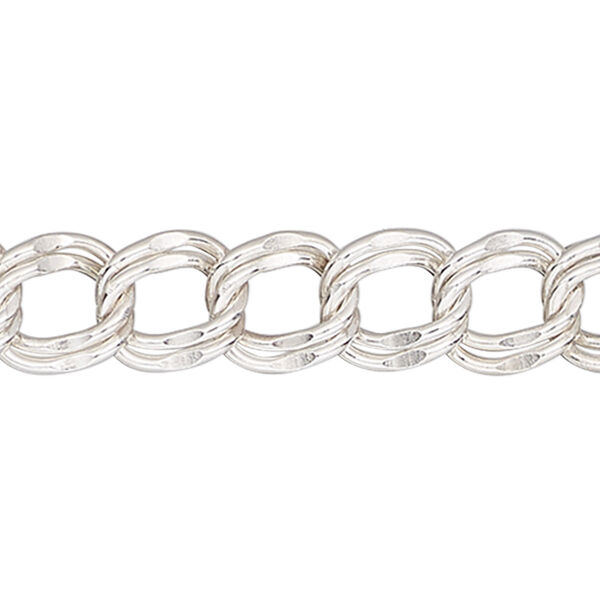 Chain, sterling silver, 5mm double curb. Sold per pkg of 50 feet. image number 0