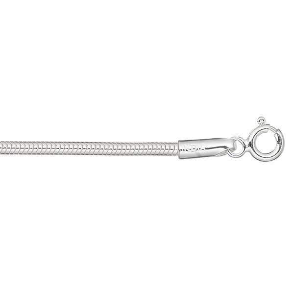Chain, sterling silver, 2mm snake, 30 inches. Sold individually. image number 0