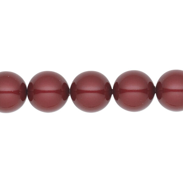 Pearl 25pk bordeaux, Crystal Passions® 10mm round 5810 image number 0