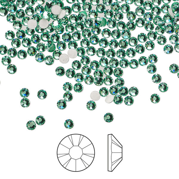 Flat back 1440pk Caribbean Sea foil back, Preciosa MAXIMA Czech crystal hotfix rhinestone 2.3-2.5mm chaton rose round SS8 image number 0