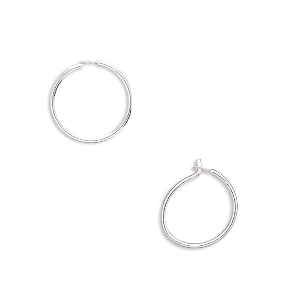 Earring, sterling silver, 12.5mm round hoop. Sold per pkg of 5 pairs. image number 0