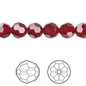 Bead 12pk Siam, Crystal Passions® 8mm round 5000