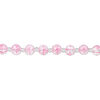 Bead, glass 1pkg8, opaque white and pink, 10mm hand-painted round. image number 1