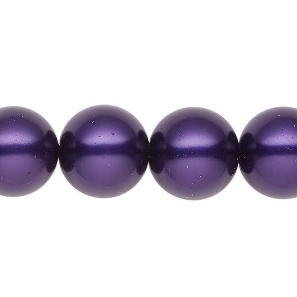 Pearl 1pk purple, Celestial Crystal® 14mm round 15.5-16 inch image number 0