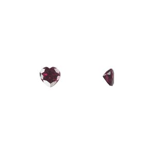 Rhodolite garnet 1pkg1, hand-cut faceted heart gem natural 5mm