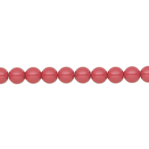 Pearl 50pk cranberry, Preciosa Czech crystal 5mm round image number 0