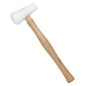 Hammer, nylon and wood, white, 13-1/4 inches with 2-inch domed head. Sold individually.