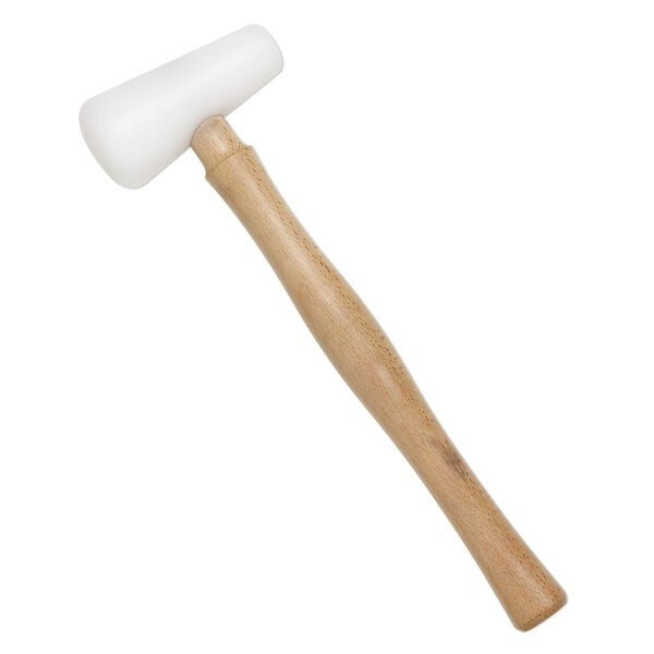 Hammer, nylon and wood, white, 13-1/4 inches with 2-inch domed head. Sold individually. image number 0