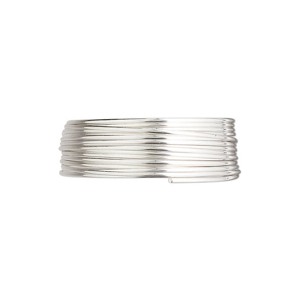 Wire, sterling silver, half-hard, half-round, 21 gauge. Sold per pkg of 5 feet. image number 0