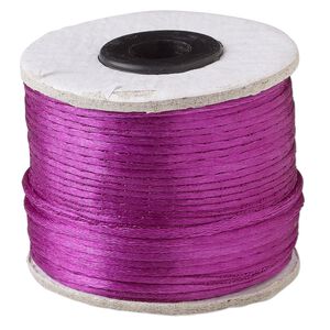 Cord, Satinique™, satin, violet, 1mm. Sold per 200-foot spool.
