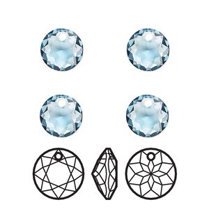 Drop 4pk aquamarine, Crystal Passions® 8mm pendant classic cut 6430