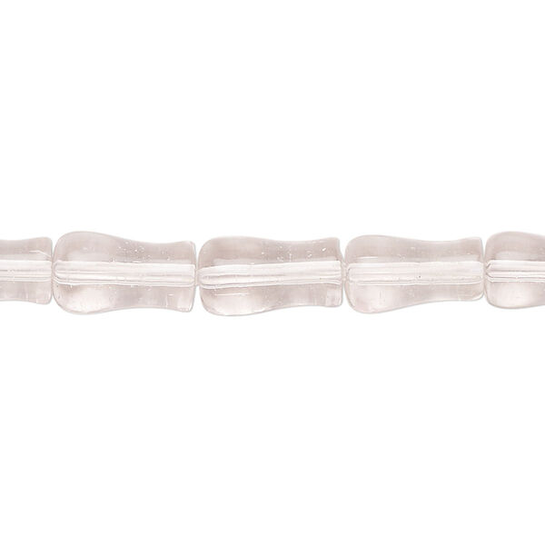 Bead, glass, transparent light pink, 11x6mm-12x7mm vase. Sold per 13-inch strand, approximately 30 beads. image number 0