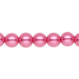 Pearl 1pk pink, Celestial Crystal® 8mm round 15.5-16 inch