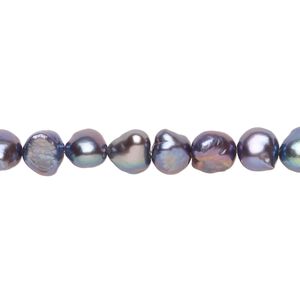 Freshwater pearl 1pkg1, flat-sided potato, 15 inch twilight 5-6mm cultured