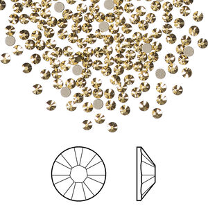 Flat back 1pkg1440 crystal aurum foil back, Swarovski®, 2.1-2.3mm rose round SS7 2058