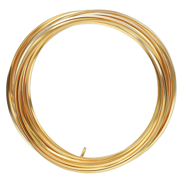 Wire, ParaWire™, gold-finished copper, square, 18 gauge. Sold per 4-yard section. image number 0