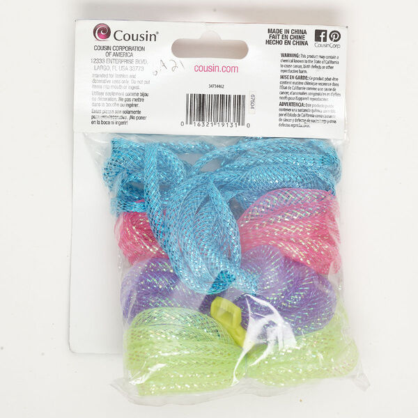 Bracelet kit 1pkg6, acrylic and nylon, mixed colors, assorted sizes and shapes. image number 1