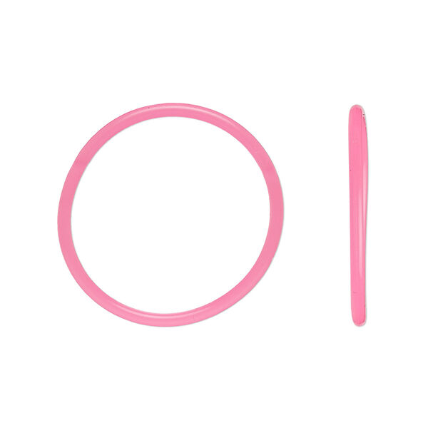 Component, Oh! Ring™, silicone, neon pink, 25mm round with 22mm hole. Sold per pkg of 50. image number 0