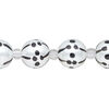 Bead, glass 1pkg8, opaque black and white, 12mm hand-painted round. image number 0