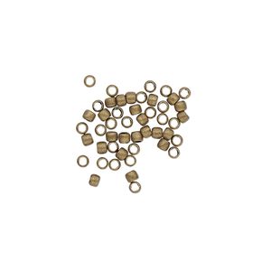 Bead, antique gold-plated brass, 2x1.5mm micro round. Sold per pkg of 100.
