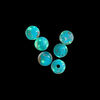 Bead, lampworked glass, clear / light blue / glow-in-the-dark / gold, 6mm round. Sold per pkg of 6. image number 1