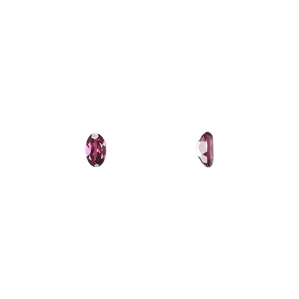 Gem, rhodolite garnet (natural), 5x3mm hand-cut faceted oval, A grade, Mohs hardness 7 to 7-1/2. Sold per pkg of 4. image number 0