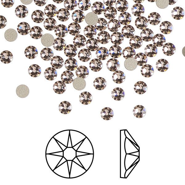 Flat back 144pk vintage rose foil back, Crystal Passions® 3-3.2mm rose round SS12 2088 image number 0