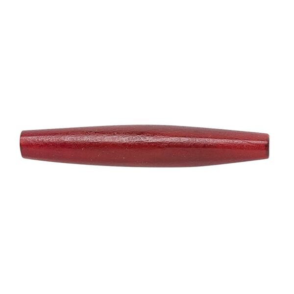 Bead, horn (dyed), red, 38x6mm-38x8mm hand-cut hairpipe, Mohs hardness 2-1/2. Sold per pkg of 24. image number 0