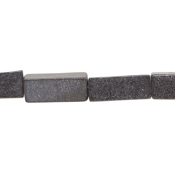 Bead, blackstone (dyed), 14x6mm-17x8mm square tube, C- grade, Mohs hardness 6-1/2 to 7. Sold per 15-1/2" to 16" strand. image number 0