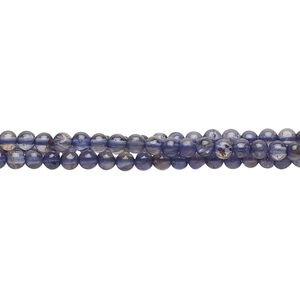 Iolite 1pkg1, hand-cut round bead 15.5-16 inch 2mm