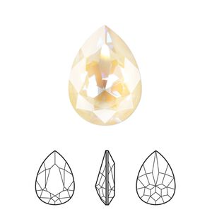 Fancy stone 1pk crystal ivory cream DeLite, Crystal Passions® 18mm pear 4320