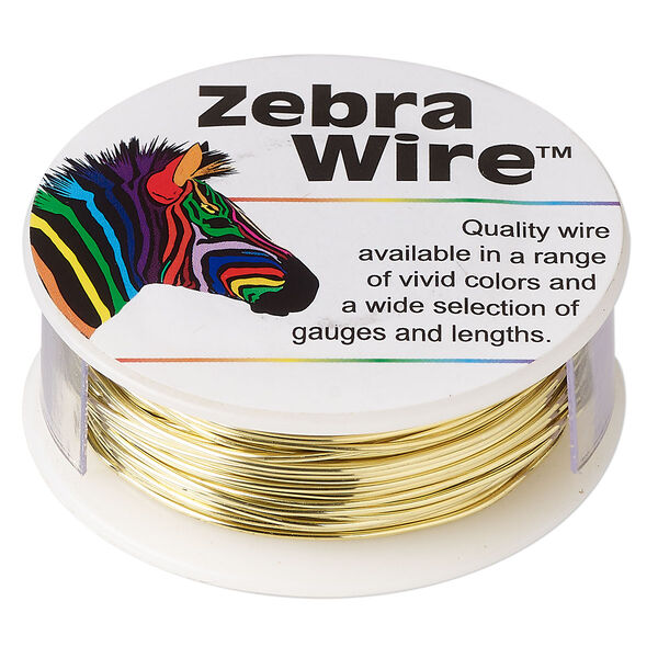 Wire, Zebra Wire™, brass, round, 20 gauge. Sold per 1/4-pound spool, approximately 26 yards (24 meters). image number 0
