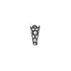 Bail, ice-pick, antiqued sterling silver, 13x6mm double-sided beaded, 10mm grip length. Sold individually. image number 0