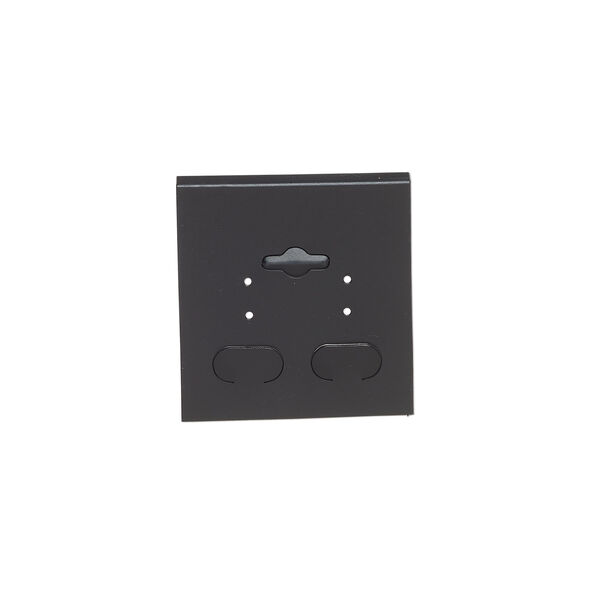 Earring card, PVC plastic, opaque black, 2x2 inch square, fits 2 pairs. Sold per pkg of 100. image number 0