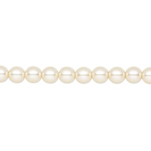 Pearl 500pk light creamrose, Preciosa Czech crystal 5mm round