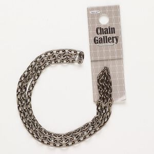 Chain aluminum / enamel 1pkg1 4.2mm oval rolo, dark bronze 22 inches