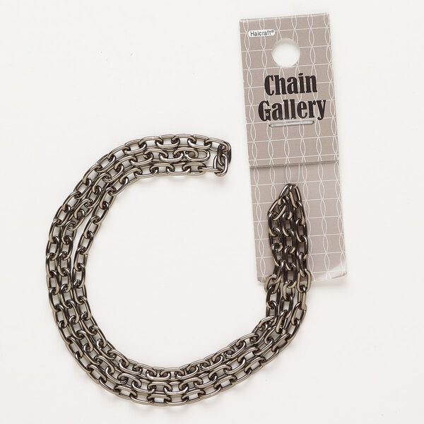 Chain aluminum / enamel 1pkg1 4.2mm oval rolo, dark bronze 22 inches image number 0