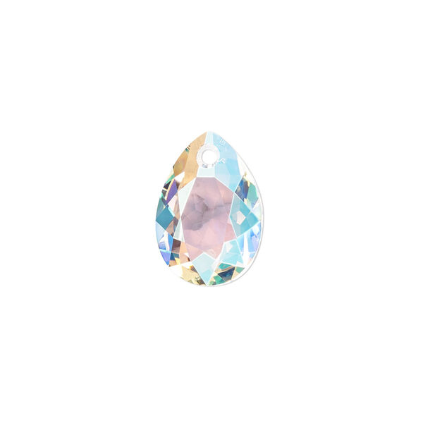 Drop 2pk crystal shimmer, Crystal Passions® 16x11mm pendant pear cut 6433 image number 0