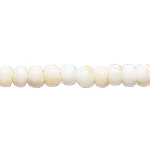 White opal 1pkg1, hand-cut rondelle bead natural 14 inch 5x3mm-6x5mm