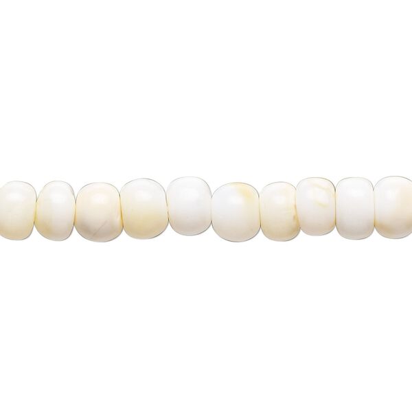 White opal 1pkg1, hand-cut rondelle bead natural 14 inch 5x3mm-6x5mm image number 0
