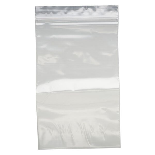 Bag, Tite-Lip™, plastic, clear, 5x8-inch top zip. Sold per pkg of 1,000. image number 1
