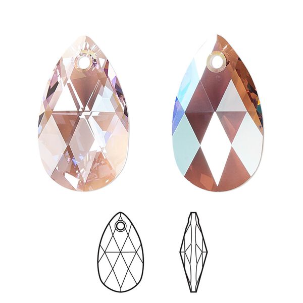Drop 96pk light amethyst shimmer, Swarovski® 22x13mm pendant pear 6106 image number 0